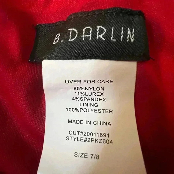 B Darlin Elegant Sparkly Red Evening Sparkle Dress - Picture 6 of 8